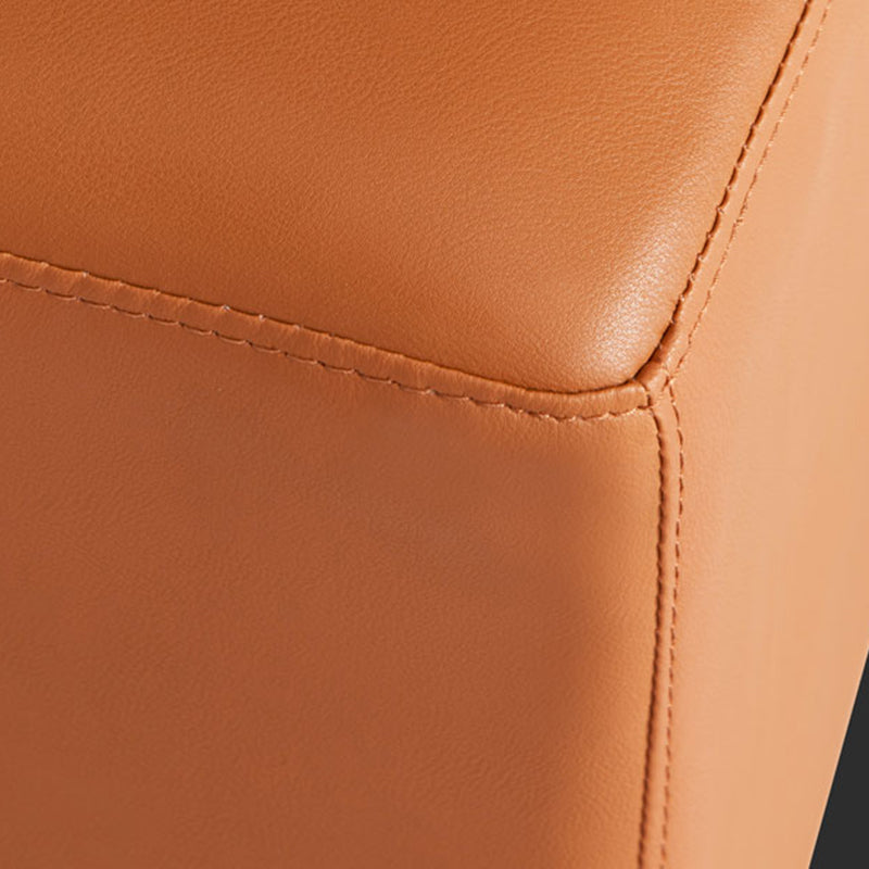 Gorgeous Square Ottoman Pure Color Genuine Leather Water Resistant Footstool Ottoman