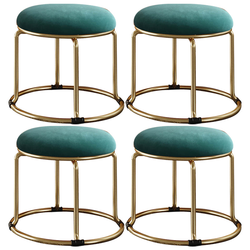 Standard Glam Round Ottoman Velvet Tear Resistant Indoor Pure Color Ottoman