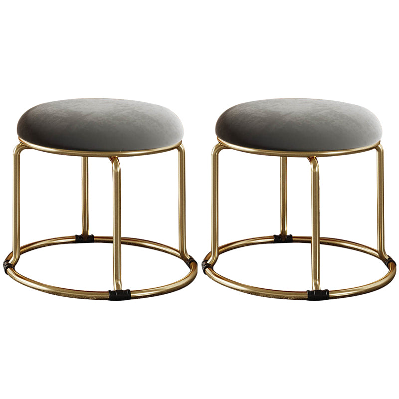 Standard Glam Round Ottoman Velvet Tear Resistant Indoor Pure Color Ottoman