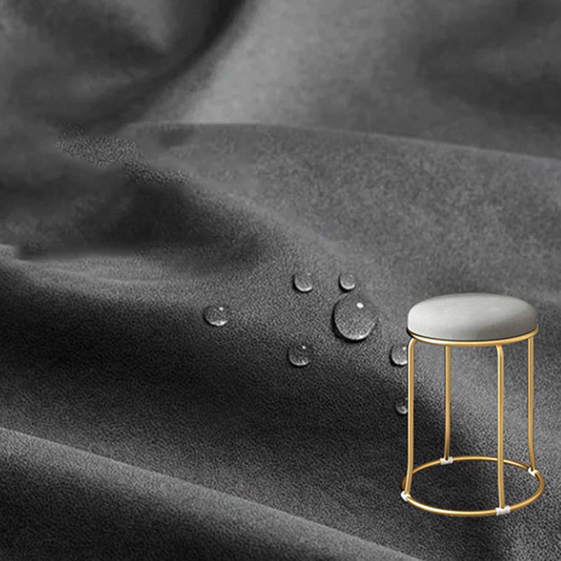 Standard Glam Round Ottoman Velvet Tear Resistant Indoor Pure Color Ottoman