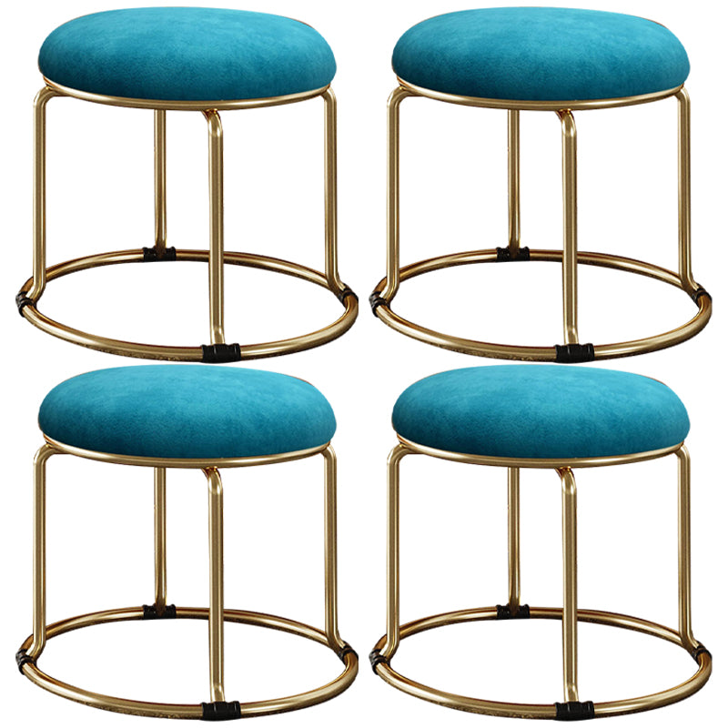 Standard Glam Round Ottoman Velvet Tear Resistant Indoor Pure Color Ottoman