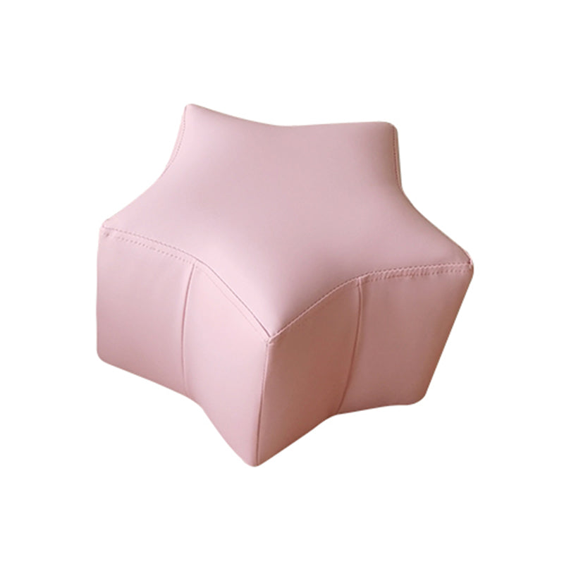 Modern Water Resistant Standard Specialty Shape Pink Leather Ottoman
