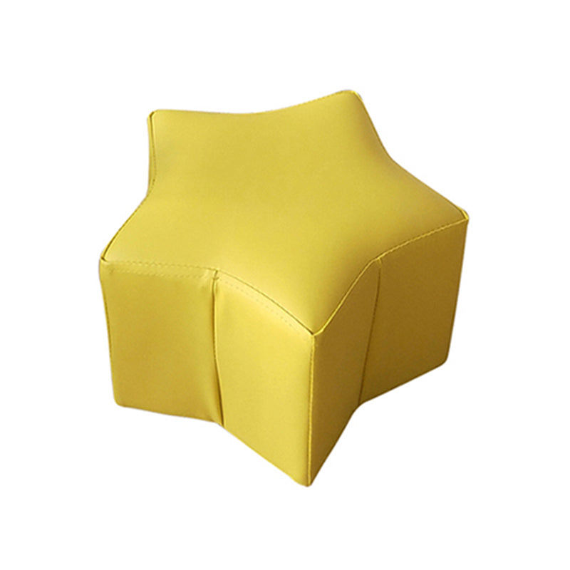 Modern Water Resistant Standard Specialty Shape Pink Leather Ottoman