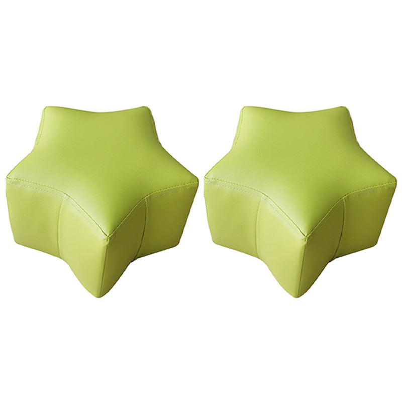 Modern Water Resistant Standard Specialty Shape Pink Leather Ottoman