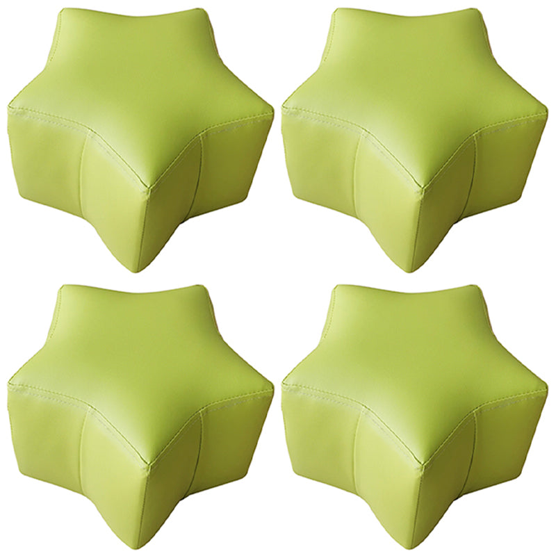 Modern Water Resistant Standard Specialty Shape Pink Leather Ottoman