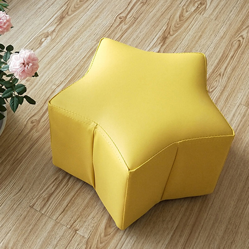 Modern Water Resistant Standard Specialty Shape Pink Leather Ottoman