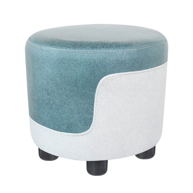 Popular Round Pouf Chair Contrast Color Cotton Water Resistant Footstool Ottoman