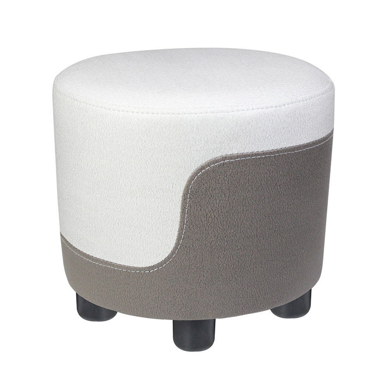 Popular Round Pouf Chair Contrast Color Cotton Water Resistant Footstool Ottoman