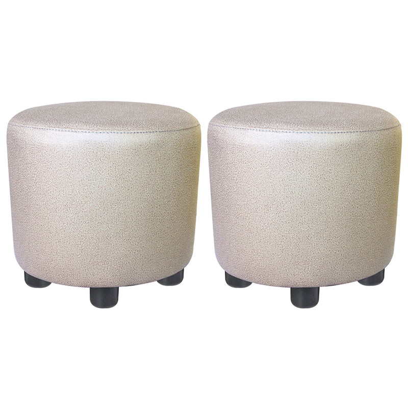 Popular Round Pouf Chair Contrast Color Cotton Water Resistant Footstool Ottoman