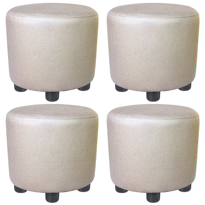 Popular Round Pouf Chair Contrast Color Cotton Water Resistant Footstool Ottoman