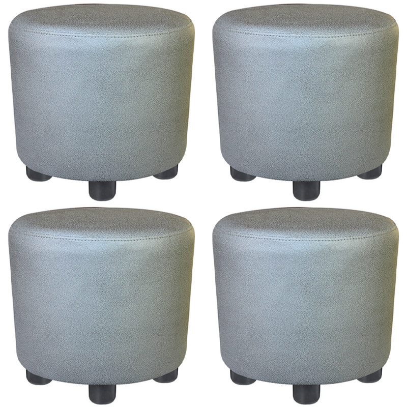 Popular Round Pouf Chair Contrast Color Cotton Water Resistant Footstool Ottoman