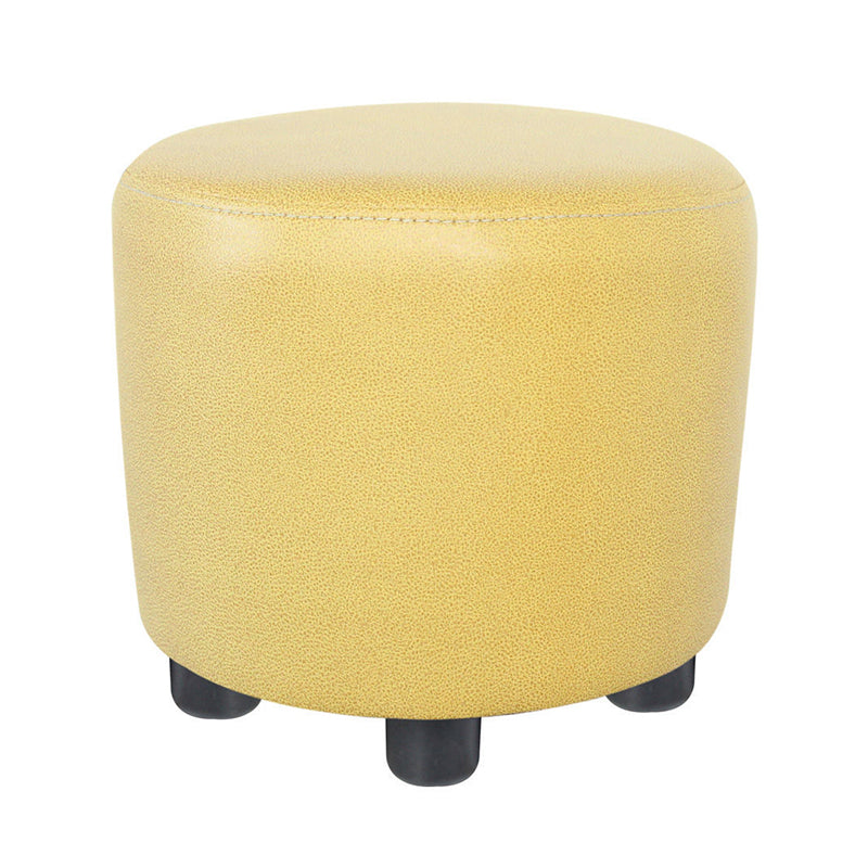 Popular Round Pouf Chair Contrast Color Cotton Water Resistant Footstool Ottoman