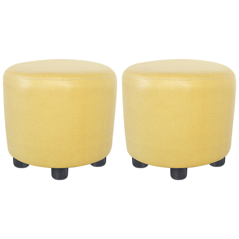 Popular Round Pouf Chair Contrast Color Cotton Water Resistant Footstool Ottoman