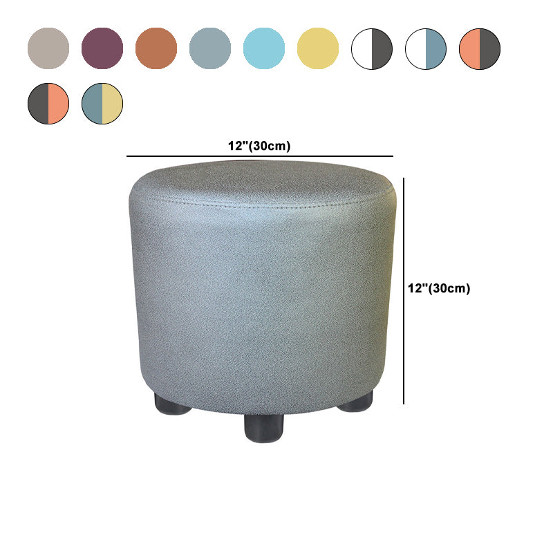 Popular Round Pouf Chair Contrast Color Cotton Water Resistant Footstool Ottoman