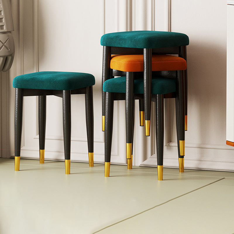 Contemporary Tear Resistant Ottaman Square Orange Velvet Standard