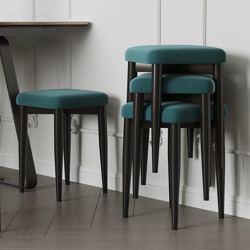 Contemporary Tear Resistant Ottaman Square Orange Velvet Standard