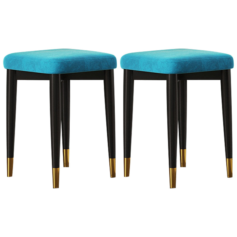 Contemporary Tear Resistant Ottaman Square Orange Velvet Standard