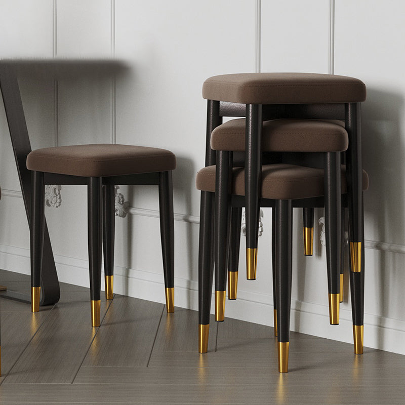 Contemporary Tear Resistant Ottaman Square Orange Velvet Standard