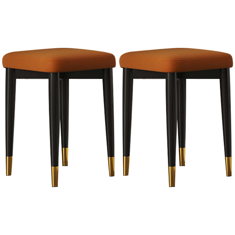 Contemporary Tear Resistant Ottaman Square Orange Velvet Standard