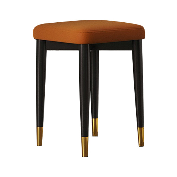 Contemporary Tear Resistant Ottaman Square Orange Velvet Standard