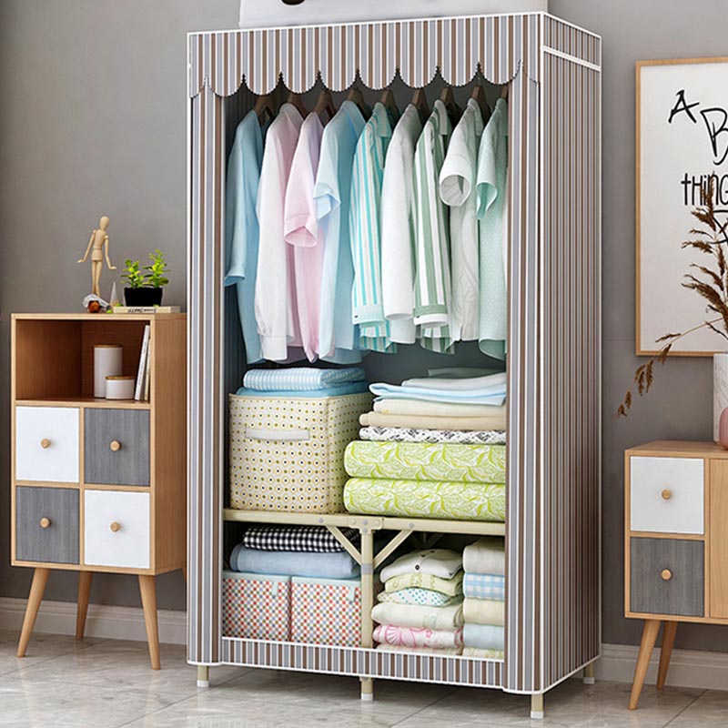 Contemporary Style Wardrobe Steel Bedroom Wardrobe Closet with Door