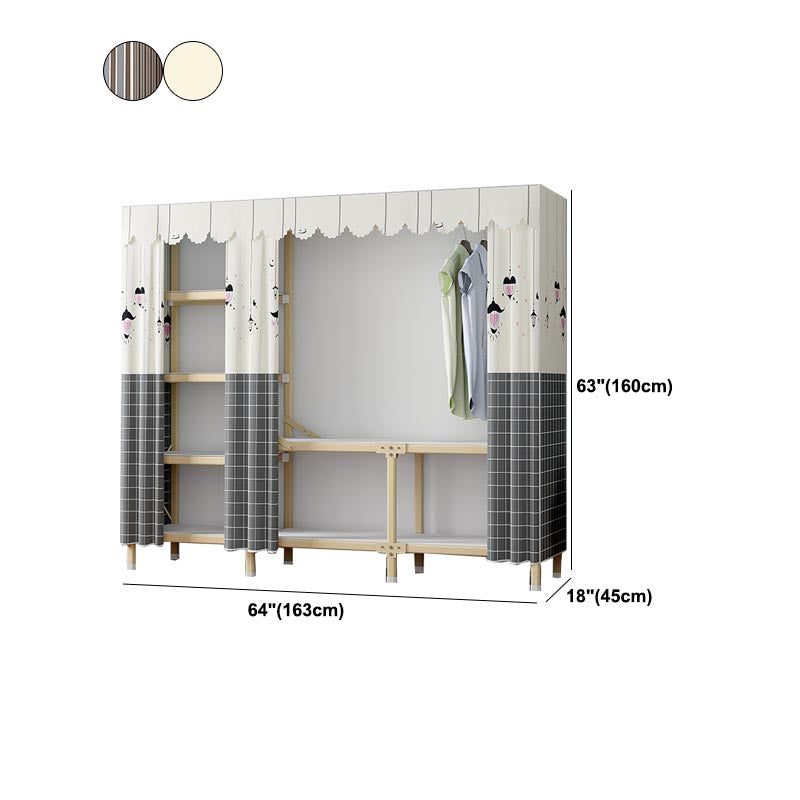Contemporary Style Wardrobe Steel Bedroom Wardrobe Closet with Door