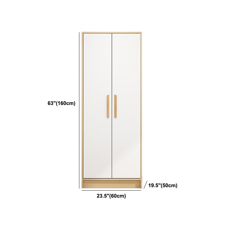 Modern Wooden Wardrobe White Colour Cloth Rod Included Wardrobe Closet for Home