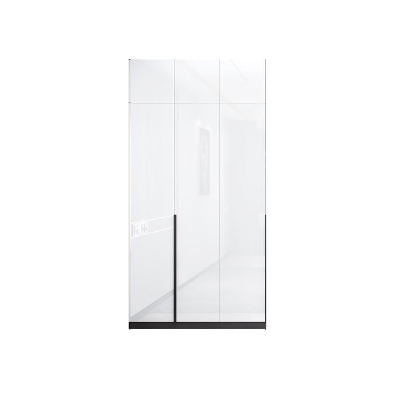 White Wooden Wardrobe Modern Cloth Rod Included Wardrobe Closet for Home