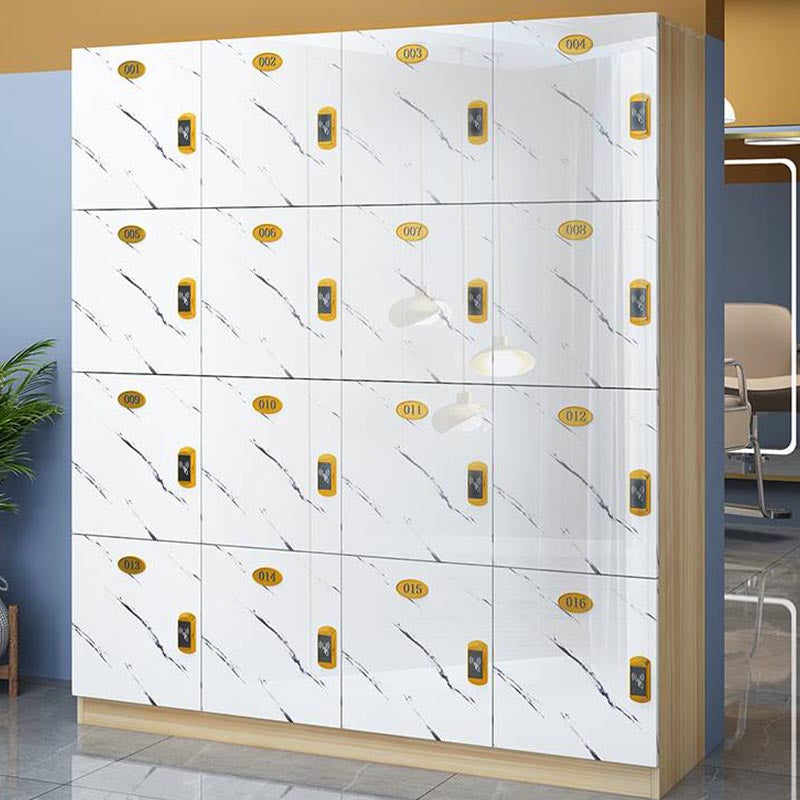 Modern Mirrored Finish Non-Hanging Armoire Manufactured Wood Storage Cabinet