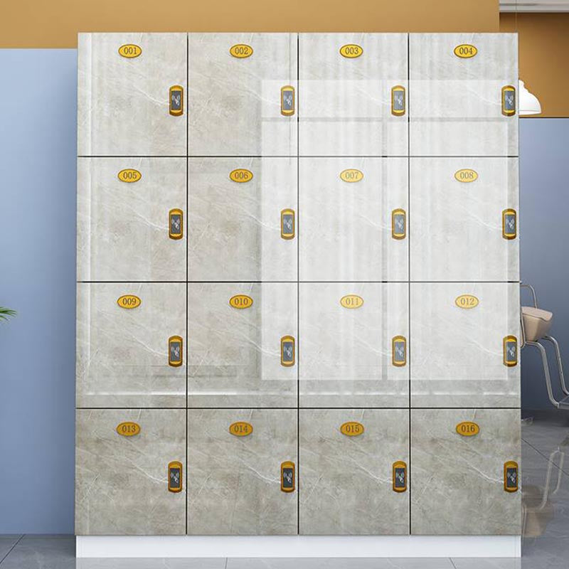 Modern Mirrored Finish Non-Hanging Armoire Manufactured Wood Storage Cabinet