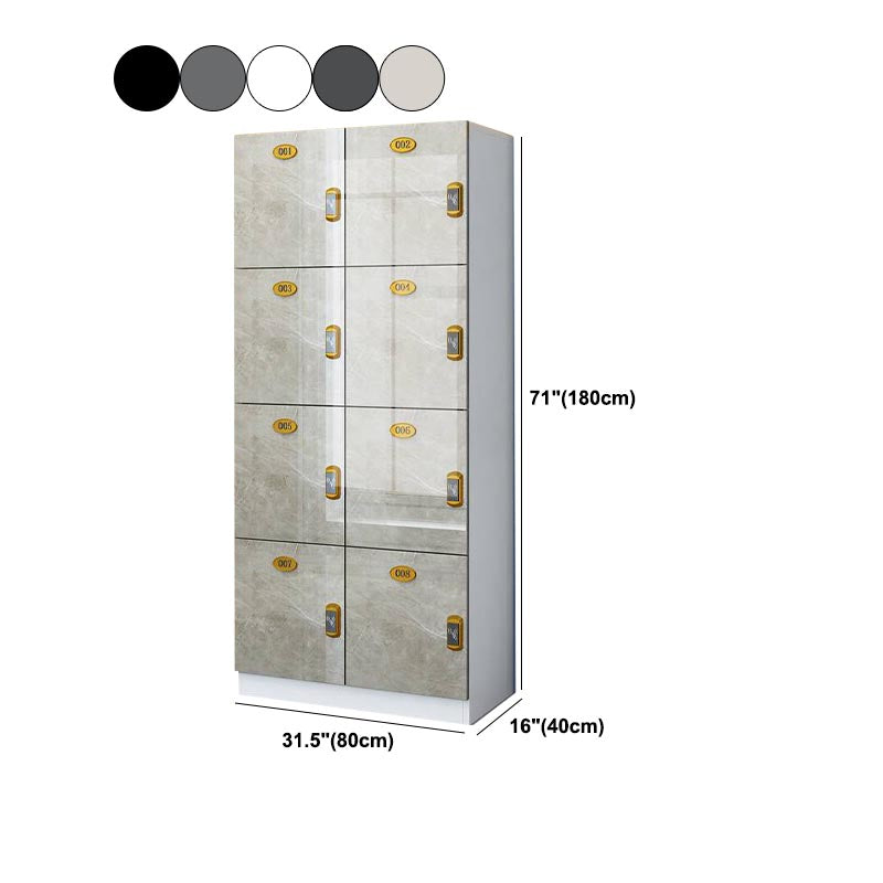 Modern Mirrored Finish Non-Hanging Armoire Manufactured Wood Storage Cabinet