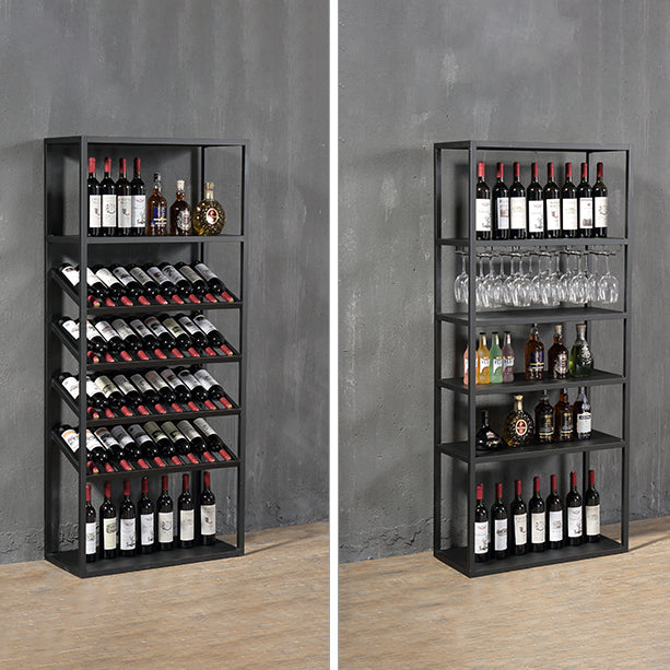 Industrial Floor Wine Shelf Metal Wine Glass Stemware Rack Holder 13.78" Wide