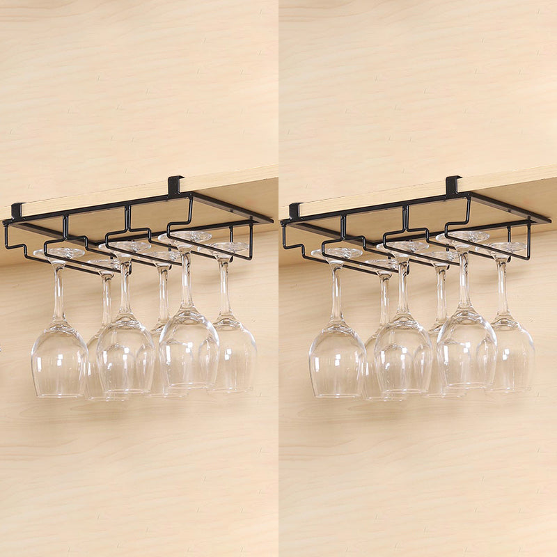 Contemporary Hanging Wine Glass Rack Metal Glass & Stemware Holder for Kitchen
