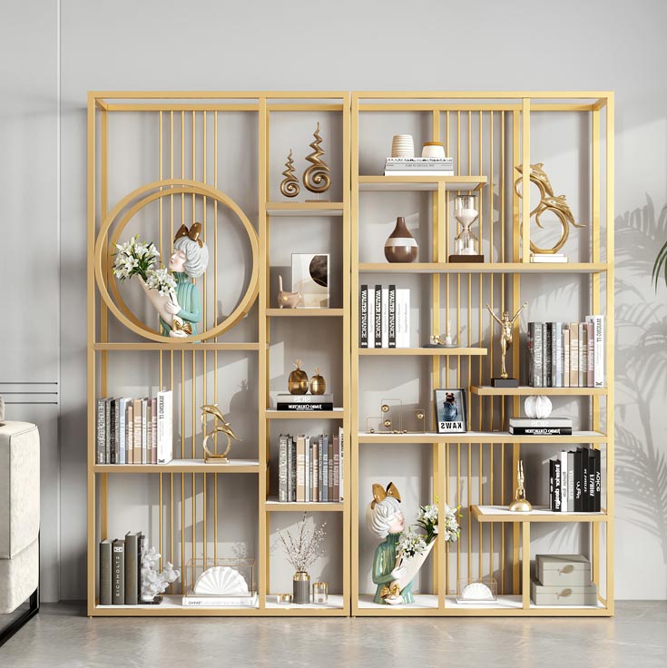 Luxury Floor Wine Bottle Holder Metal Bottle Rack with Shelf