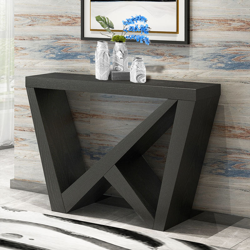 12" W Wood Console Table Mid-Century Modern Rectangle Accent Table for Hall