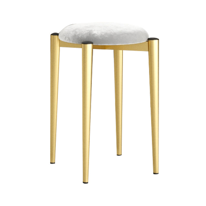 Modern Tear Resistant Pouf Circle Shape Dark Green Velvet Ottoman