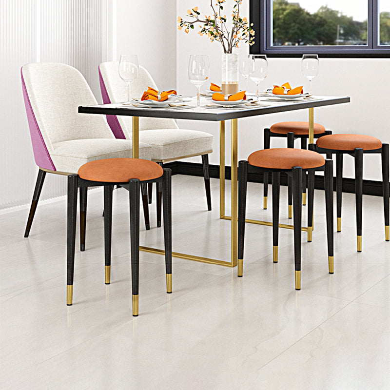 Modern Tear Resistant Pouf Circle Shape Dark Green Velvet Ottoman