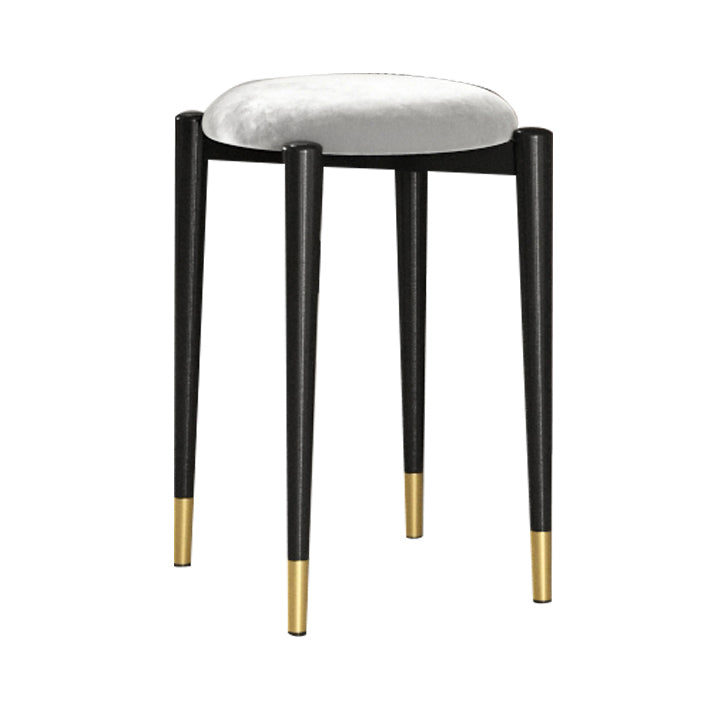 Modern Tear Resistant Pouf Circle Shape Dark Green Velvet Ottoman