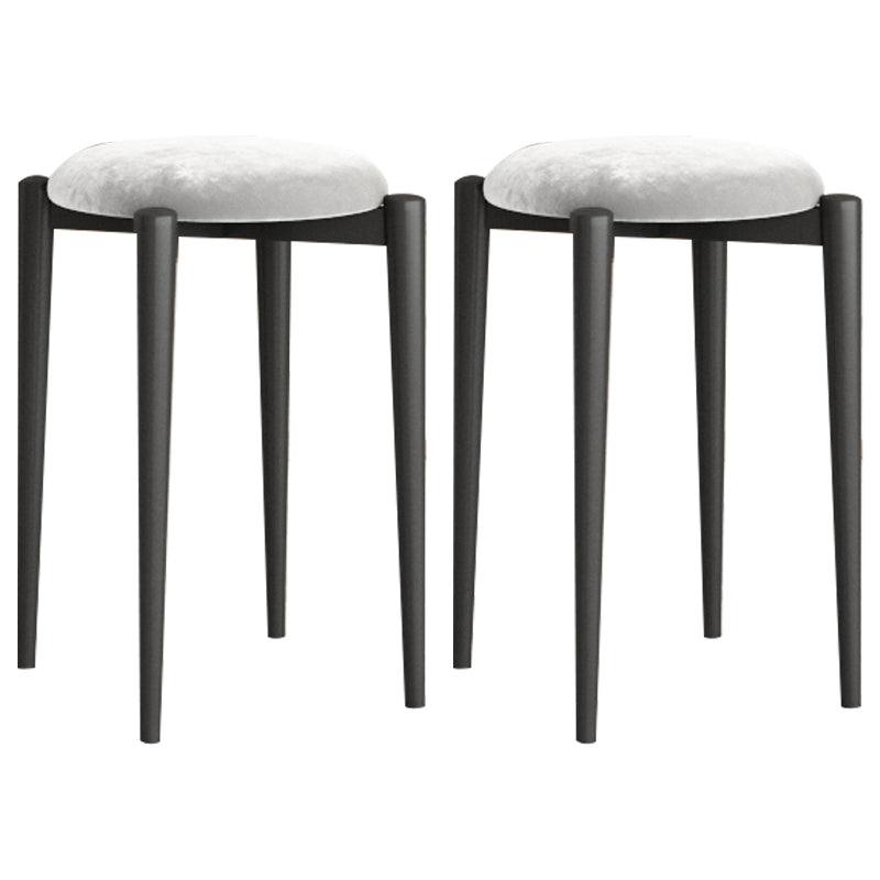 Modern Tear Resistant Pouf Circle Shape Dark Green Velvet Ottoman