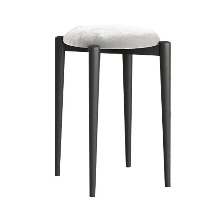 Modern Tear Resistant Pouf Circle Shape Dark Green Velvet Ottoman