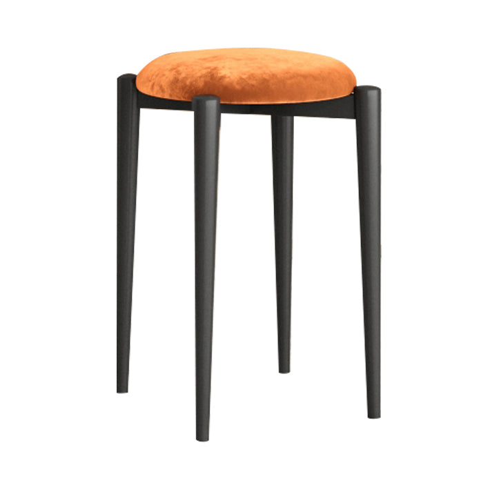 Modern Tear Resistant Pouf Circle Shape Dark Green Velvet Ottoman