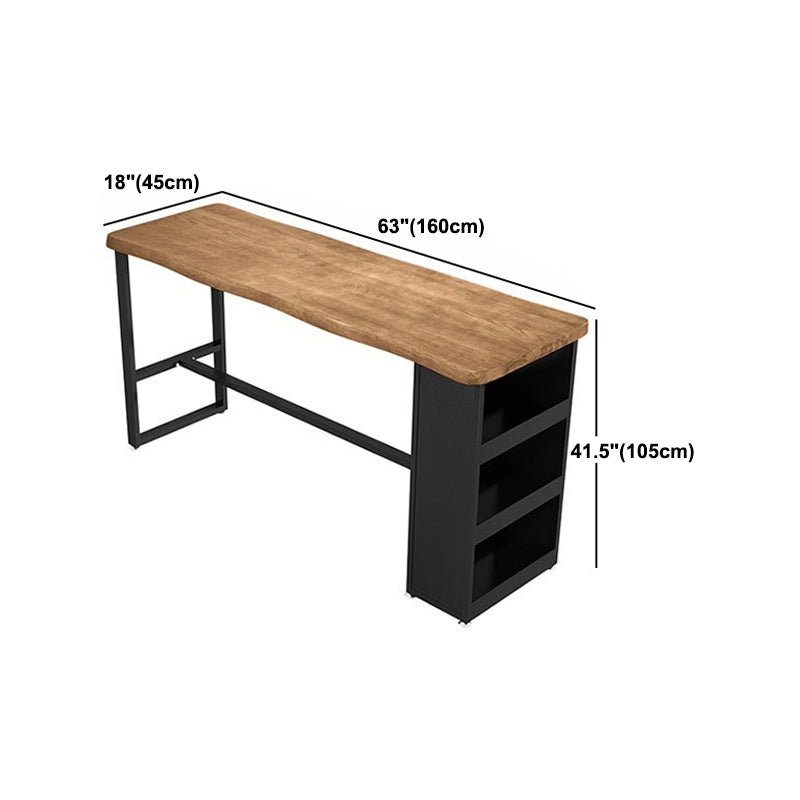Industrial Rectangle Pub Table Set 1/3 Pieces Wooden Counter Table with Backless Stools
