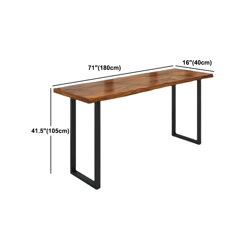 Modern 1/5 Pieces Bar Table Set Rectangle Pine Wood Counter Table with Stools for Balcony