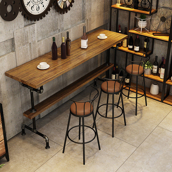 Industrial Pub Dining Set 1/4/7 Pieces Trestle Coffee Shop Wood Pub Table Set