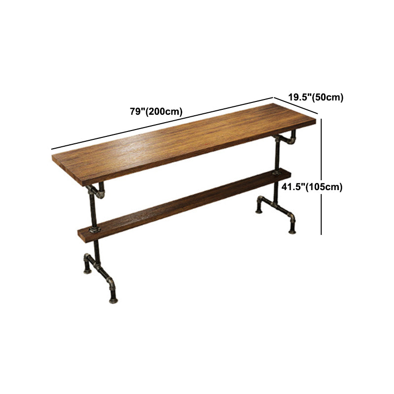 Industrial Pub Dining Set 1/4/7 Pieces Trestle Coffee Shop Wood Pub Table Set