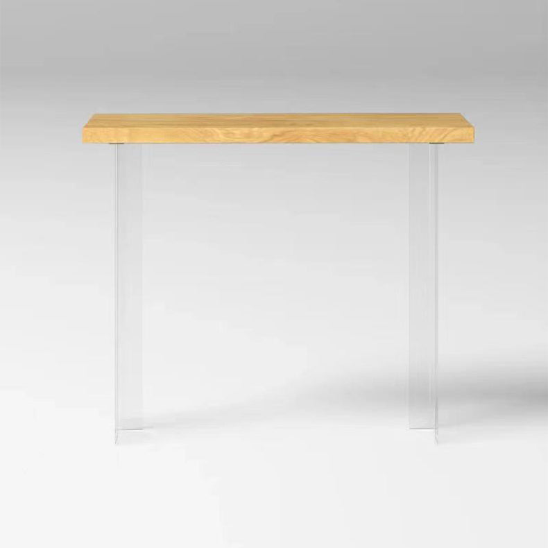 Modern Rectangular Pub Table Set 1/3 Pic Wooden Counter Table with Backless Stool