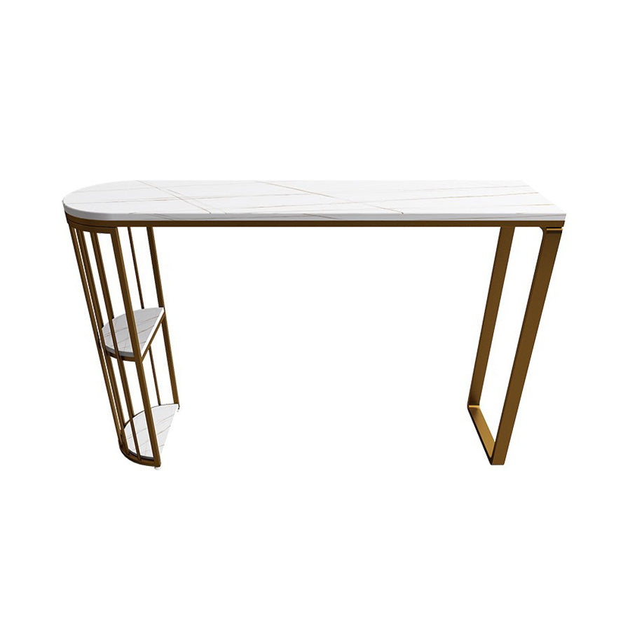 Glam Indoor Counter Height Set Stone and Metal 1/2/5 Pieces Storage Pub Dining Set