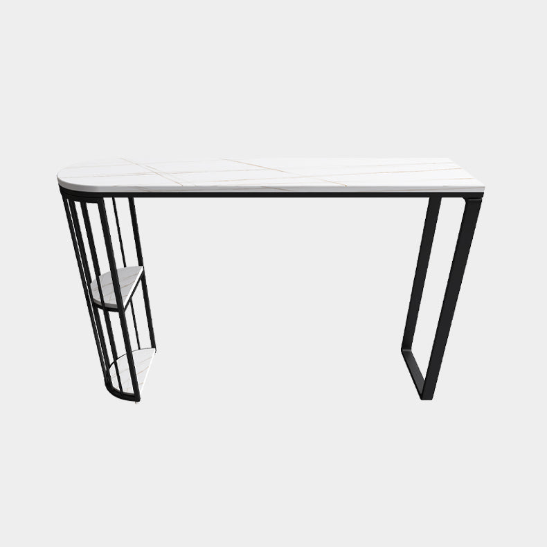 Glam Indoor Counter Height Set Stone and Metal 1/2/5 Pieces Storage Pub Dining Set