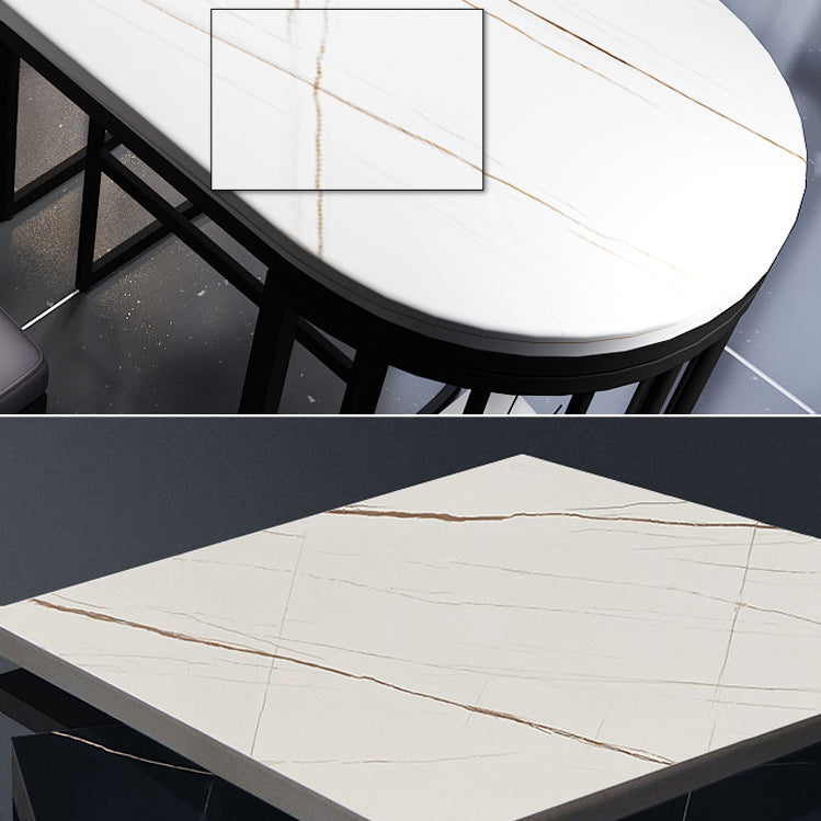 Glam Indoor Counter Height Set Stone and Metal 1/2/5 Pieces Storage Pub Dining Set