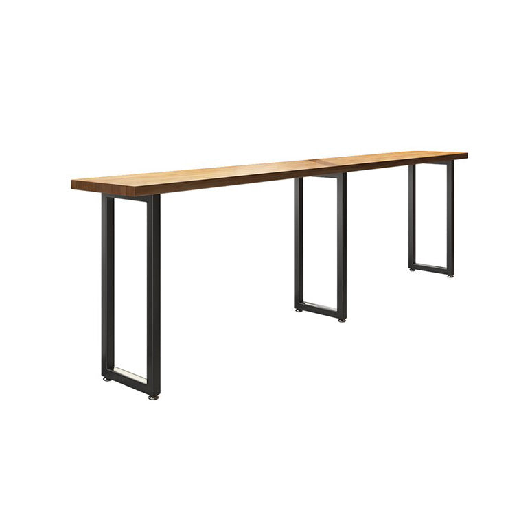 Contemporary Indoor Pub Set 1/7 Pcs Bar Table and Stools with Solid Wood Top